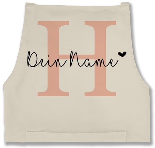 Geschenk mit Namen personalisiert by Shirtracer - Schürze - und - Anfangsbuchstabe personalisiert mit Name I Buchstaben Geschenk Initialen