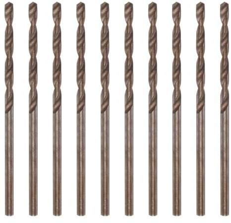 QUARKZMAN 10 Stück HSS Spiralbohrer Set 2 mm, Titanbeschichtung, Gerader Griff, Metall-bohrer für Edelstahl, Aluminium, Hölzern und Hartplastik