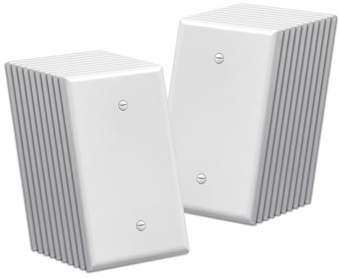 BESTTEN 20 Pack 1-Gang Midway No Device Blank Wall Plate, ETL Listed, Mid-Size, H5.04” x W3.27”, Unbreakable Polycarbonate Thermoplastic Outlet Cover, Gloss Finish, White