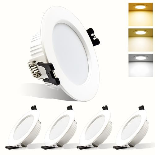 Großcat LED Spot encastré 5W LED ultra plat, 3000K, 4000K, 6000K, Ø 75-80 mm diamètre de trou, aluminium spot de plafond pour le salon, la cuisine, la chambre à coucher, 4 pièce