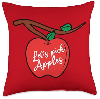 Let's Pick Apples Picking Fall Autumn Love Apple Picker Throw Pillow