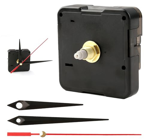 Mecanismo Reloj de Pared, Maquinaria Reloj Pared Silencioso, Kit Completo de Cuarzo con Eje de 16 mm y Manecillas para Creación y Reparación de Relojes Artesanales, Ideal para Proyectos DIY