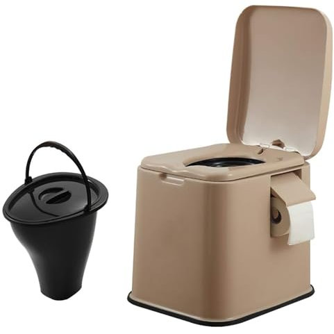 CHANGLKJ Outdoor-Camping-Toilette, Tragbare, Leichte Toilette Mit Papierständer Und Aufbewahrungsbox, 41 cm Erhöhtes Design Und 100 Kg Große Last, Langlebiges, Robustes Material, Für Gelände