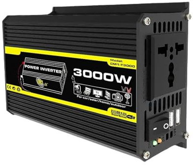 Onda Sinusoidale Inverter Da 3000 W 12 V 110/220 V Inverter Solare Trasformatore Intelligente Caricabatteria Onda Sinusoidale Pura Per Camper Per Roulotte Doppia USB Convertitore Corrente(Black 12V to