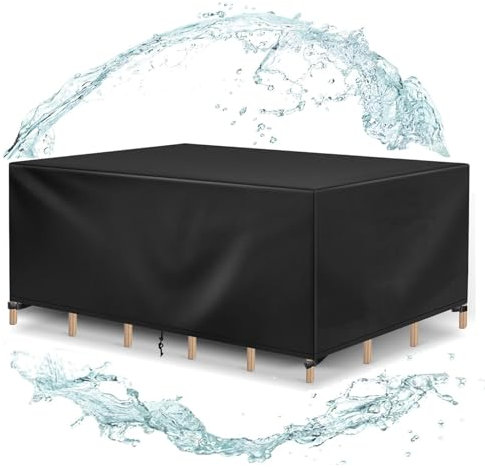 Wasserdichte Gartenmöbelabdeckung für Tisch und Stühle, 160 x 80 x 70 cm, strapazierfähig, 420D, Terrassenmöbelabdeckungen für Garten, Sektionalsofa, Balkon, Esstisch, wetterbeständig und langlebig