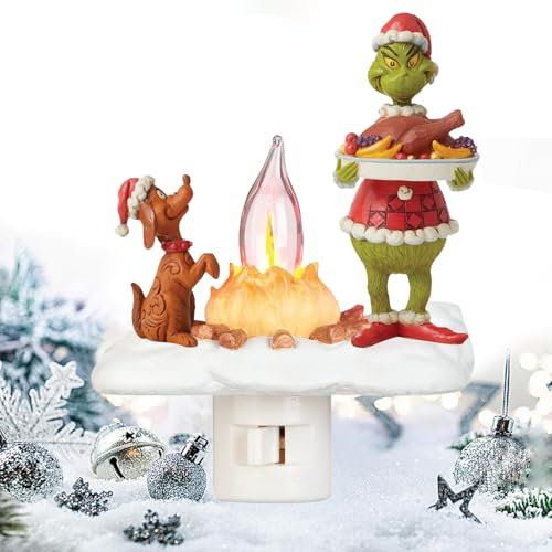 Christmas Flickering Night Light, Campfire Flicker Flame Christmas Campfire Nightlight Indoor Decoration Christmas Decorations Indoor Night Light Plug in Wall Plug in Night Light for Hallway