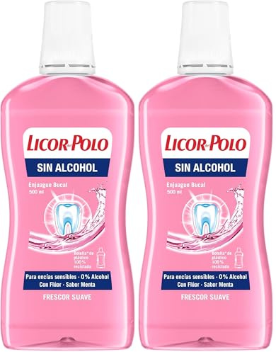 Licor del Polo - Enjuague bucal antiplaca 0% Alcohol - 500 ml (Paquete de 2)