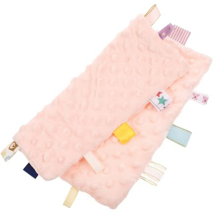 MERRYHAPY Kuscheltuch Für Junge Mädchen Weiche Und Sichere Einschlafhilfe Mit Bunten Etiketten Für Sensorische Für Neugeborene Zur Beruhigung Spielen