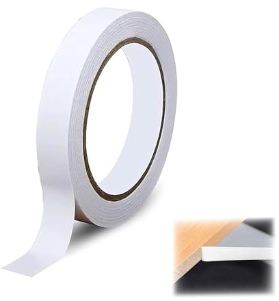 Ruban adhésif blanc 20 mm x 10 m pour bordure de meubles sans repassage pré-collé pour restauration de meubles, réparation d'armoire, panneaux en bois, outils de bricolage faciles