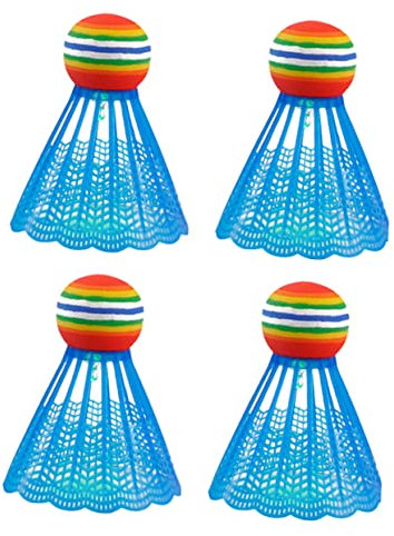 Hemobllo Led Badminton Federbälle 4 Stück Nylon Gefüttert Nachtleuchtend Stabil Sportzubehör Für Anfänger Indoor Und Outdoor Spielen