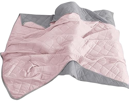 Kühldecke Sommerdecke,Ice Silk Cooling Blanket,Dünne Einfarbige Leicht Kühlfasern doppelseitige Selbstkühlende Decke Sommerkühldecken Atmungsaktive Weiche Wohndecke Reisedecke (rosa, 150x200cm)