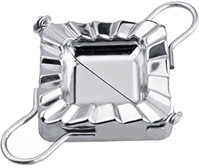 Ipetboom Moule à Dumplings Carré Acier Inoxydable Outil DIY Facile à Nettoyer pour Cuisine Scelle Parfaitement la Pâte pour Préparer Raviolis et Empanadas