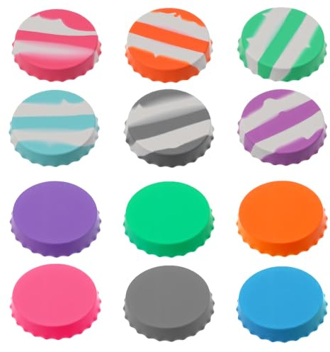 Guduling 12 Pcs Can Covers for Drinks Cans uk,Silicone Soda Lid,Can Covers for Soda,Pop Cans Cover,Reusable Bottles Caps for Drinks of 2.1 IN for Opened Drink,Spill-Proof Dust-Proof(12 Colorful)