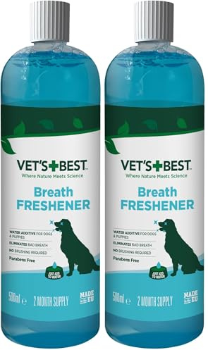 vet's best Désodorisant d’haleine Dentaire, Additif d’Eau pour Chiens 500ml (Lot de 2)