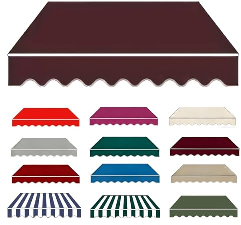 Tendone Parasole in Tela, Panno di Ricambio per Tende da Sole 2m 2.5m 3.0m 3.5m 4m 5m Telo di Ricambio per Tende da Sole Retrattile, Impermeabile Tessuto(Rosso scuro,300 x 250cm)