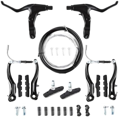 cyklar bakbromstrumma Cykel V Broms Set Road Mountain Bike Fälgbromsar Kit V Bromsok Kabel Lever Line Dragande fälgbroms cykel bakre band bromsenhet(V Brake Kit)