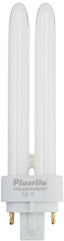 Plusrite #4027 PL13W/2U/4P/827 13 watt Double-Tube Compact Fluorescent Lamp, 4-Pin (G24q-1) Base, 2700K, 900 lumens, 10,000hr Life