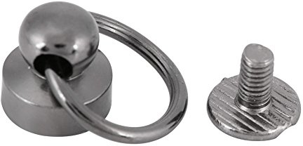 20 juegos de remaches redondos de latón, remaches de anillo, remaches de cuero para manualidades con hebilla de anillo de tirar, tornillos de piel para decoración