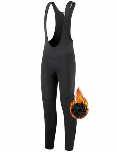 Przewalski Men's Cycling Bib Pants 4D Padded Bike Thermal Bib Tights Leggings Riding Bike Bib Tights