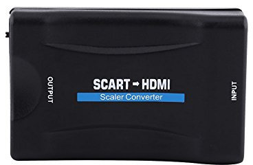 Diyeeni Scart to HDMI Converter,Mini Téléviseur HD 720p/1080p Adaptateur Convertisseur Audio/Vidéo Convertisseur Scaleur,Compatible avec Les Normes HDMI1.4, PAL, NTSC3.58, NTSC4.43,SECAM,PAL/M,PAL/N