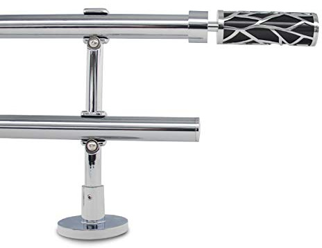GCurtain Bastone per Tende Palo Set di Aste Doppie Estensibile Facile Installazione Resistente Elemento Decorativo Disegnato a specchio Diametro5/8 - 3/4 (16-19 mm)- Ramo / 26-48 (70-120cm)
