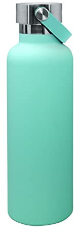 NERTHUS Botella Termo Tapón Asa Doble Pared para fríos y Calientes Diseño Turquesa de Acero Inoxidable 750 ml Libre de BPA, 18/8 (FIH 718)