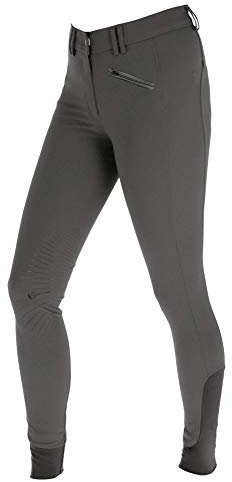 Kerbl Cavalliero Reithose Bali, Silikon-Kniebesatz, Mädchen Grau/Blau, 140