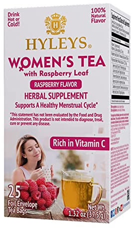 Hyleys Té para mujer, sabor frambuesa, 25 bolsitas de té, apoya el período femenino y el ciclo menstrual saludable