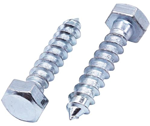 SKIR'CO Lot de 25 vis à bois à tête hexagonale DIN 571 en acier galvanisé M8 x 40 mm, vis à tête hexagonale, vis à clé