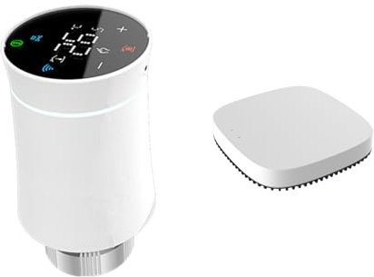 Qiumi Zigbee Termostato Valvola Radiatore, Tuya ZigBee3.0 Smart Termostato Programmabile, Riscaldatore di temperatura, Alexa, Googlehome Voice Control