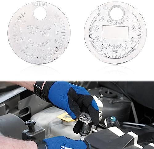 Silverline Spark Plug Gap Tool, Spark Plug Tool 0.5-2.55mm / 0.02-0.1, Nicking Tool Spark Plug Gap Gauge Hand Tool Sets Spark Plug Removal Tool Chain Gap Adjustment Gauge Tool Spark Plug Sleev