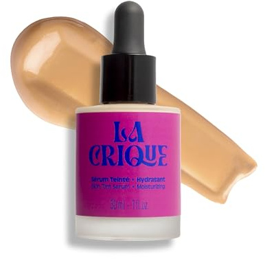 La Crique - Getöntes Feuchtigkeitsserum - Feuchtigkeitsspendendes Serum mit Hyaluronsäure - Hauttönung - Leichte Grundlage - 99% Nat. Inh. - Veganes Make-up & Hautpflege - 30ml - 02 Hell