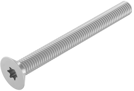 SECCARO Tornillo avellanado M5 x 50 mm, acero inoxidable V2A, VA A2, ISO 14581, hexágono interior (TX), rosca completa, 20 unidades