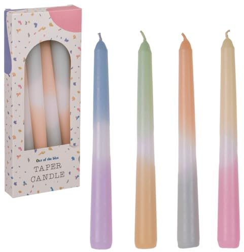 4 piezas de velas cónicas pastel multicolor fuera del centro de mesa degradado hogar bohemio