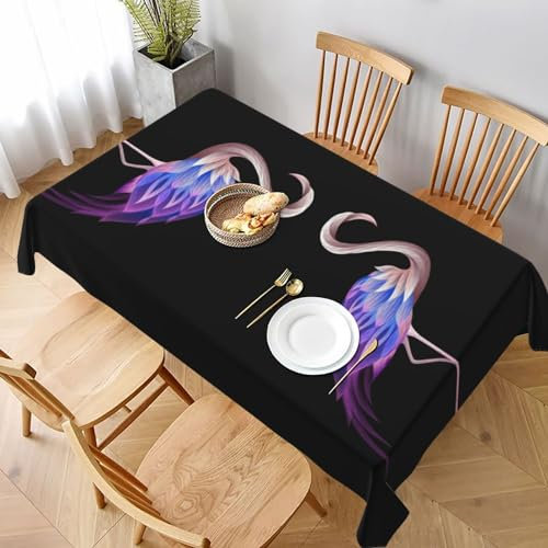 AMINNU Rechteckige Tischdecke mit abstraktem Flamingo, wasserdicht, langlebig und knitterfrei, für Esstische, Partys und Picknicks.