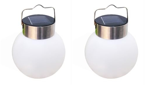 Yardwe 2st Solar-led-lampe Solarkugelleuchten Für Den Außenbereich Solarlaterne Im Freien Solarlampe Led-dekorationszubehör Für Den Garten Outdoor- Wasserdicht Weiß Garten Licht