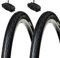 ECOVELO Unisex – Erwachsene V.a. 2 Reifen 26 x 1,95 (50-559) + amerikanische Schläuche, Schwarz, 26 X 1.95