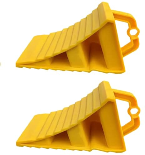 Shitafe 2 st. underläggskil med handtag, halkfri undersida, släpvagnar kilar hjulkilar bromsklar plastkilar för bilar, släpvagnar, husvagnar, bil, husbil