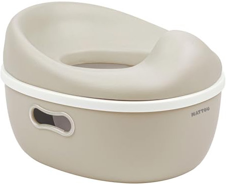 Nattou Babytopf 3in1, Töpfchen + Hocker + Toilettensitz für Kinder, Einfaches Toilettentraining, Ca. 34 cm, Ab ca. 18 Monate bis ca. 4 Jahre, Care, ABS/EVA, Beige