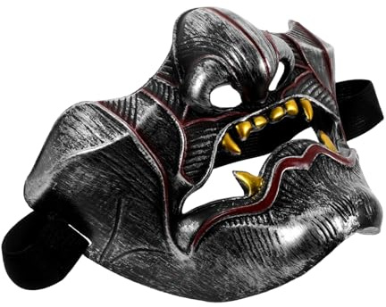 COSMEVIVI Cosplay Maske Hannya Stil Halbseitige Japanische Maske Für Karneval Und Kostümparty Vielseitiges Bühnenrequisit Aus Langlebigem Unisex Bequem Und Sicher Zu Tragen