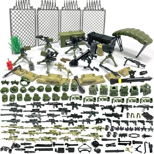 Felicify Set di Armi Militari, 171 Pezzi WW2 Armi Militari, Soldatini Giocattolo Militari, Set di Giocattoli Pacchetto Moderno Dell'Esercito, Regalo di Compleanno per Bambini