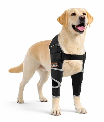 LISPOO Hunde-Ellenbogenbandage für Schulter und Vorderbein, Hunde-Ellenbogenbandage für Schulterluxation, Druckgeschwüren, Ellenbogenverletzungen und Stabilitätsverlust durch Arthritis