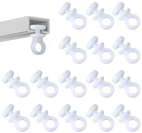 Curtain Plastic Track Clip Buckle, 100Sliders Nylon Hanging Curtain Rail Gliders, Effortless Slider Hook Roller Mechanism for Car, White Multi-use Plastic Hooks for Windows Doors Shower Curtains