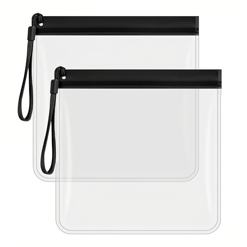 SSKHE 2pcs 20 x 20 cm Trousse de Toilette Voyage, Sacs Êtanches pour Liquides,Sac Transparent pour Liquides,Trousse Voyage Avion Cabine