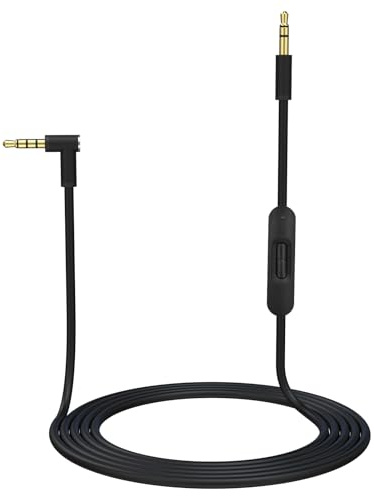 Zosvoses Replacement Solo 4 Cable, Solo 3 Audio Cable Aux Cord Extension Wire Compatible with Beats Studio Solo Pro Detox Mixr Executive Pill Headphones, with in Line Mic and Volume Control (Black)