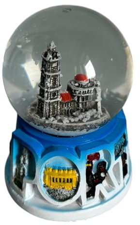 Portugal - Figura de globo de nieve de agua brillante en monumentos famosos y diseños de base, bola de nieve portuguesa, hermoso regalo de recuerdo de Portugal (castillo)