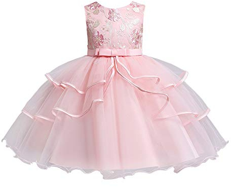 2025 Robe pour enfant Vêtements Dentelle Princesse Cosplay Fête Robe de soirée tout-petit Vêtements sans manches & Jupe Leggings avec filles, Rose, 2-3 ans