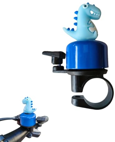 JYNVO Campanello Bici Bambino, Dinosauro Cartoon Blu 1PCS, per Adulto Ragazza Ragazzo, Mini Trombetta per MTB,Bicicletta da Corsa,Scooter,Triciciclo,Bici Bambini