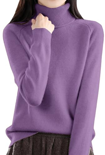 Cashmere Jumpers Ladies Long Sleeve Plus Size Autumn Sweaters Womens Turtleneck Sweaters Ladies Loose Crew Neck Thick Knitted Jumpers Autumn Winter Casual Cotton Tops for Women UK