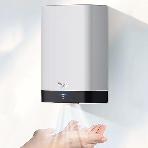 Sèche-mains mural automatique, séchage des mains dans les toilettes, séchage rapide en 10 à 15 secondes, sèche-mains puissant de 900 W, sèche-mains électrique automatique commercial ou domestique, noi